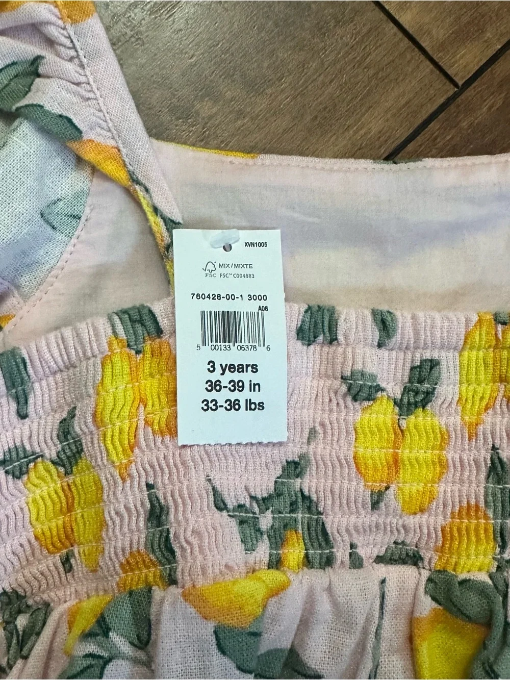 Baby Gap Girls Pink Lemon Print Romper - 3 year - NWT